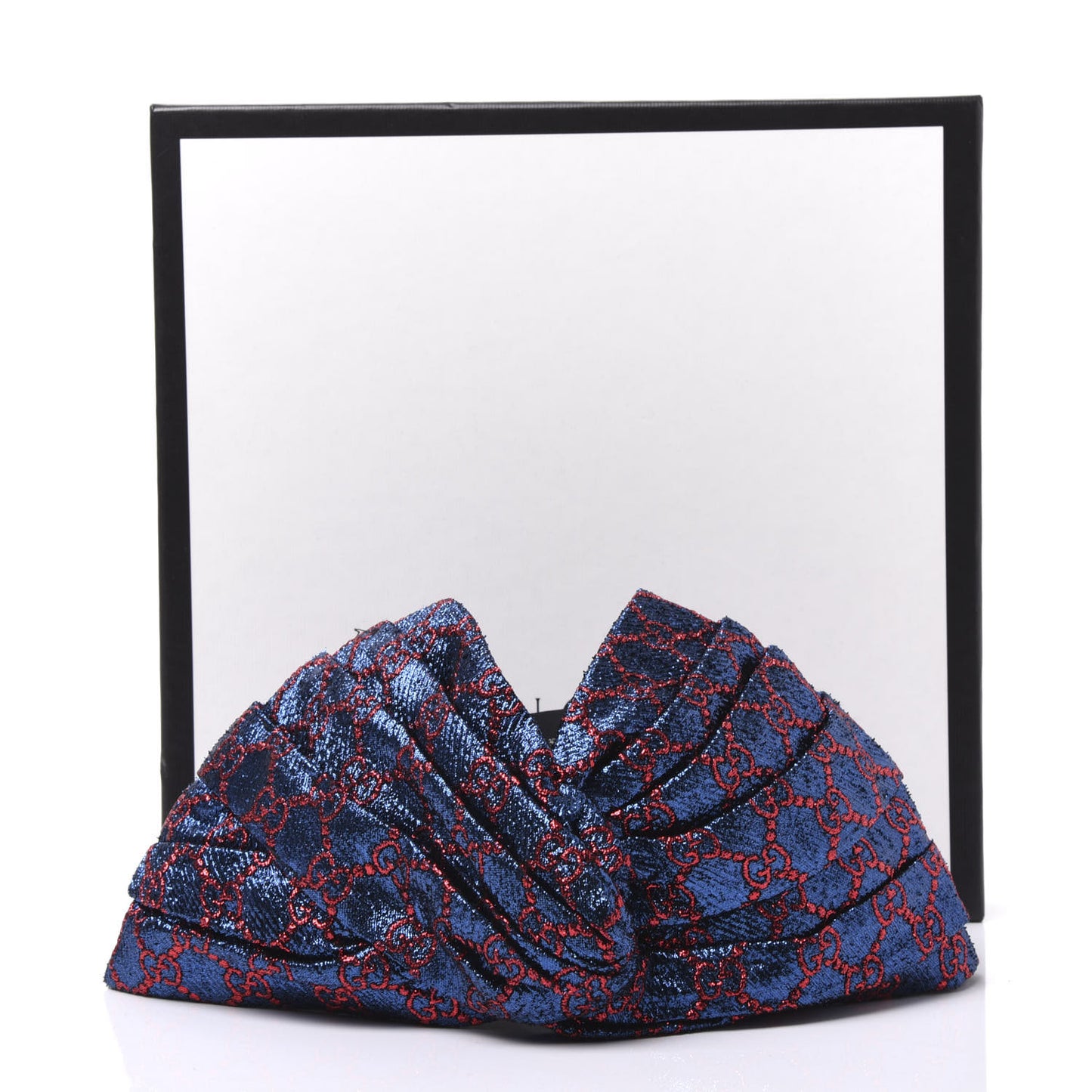 Metallic Lurex Silk GG Supreme Headband S Blue Red