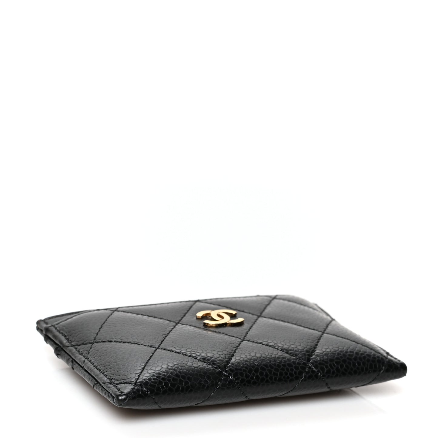 Caviar Quilted Card Holder Black
