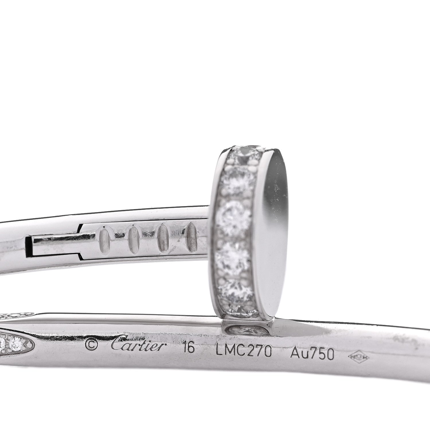 Cartier 18K White Gold Diamond Juste Un Clou Bracelet 16 4 of 6