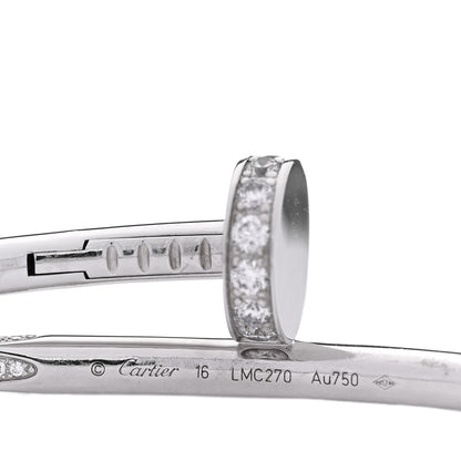 Cartier 18K White Gold Diamond Juste Un Clou Bracelet 16 4 of 6