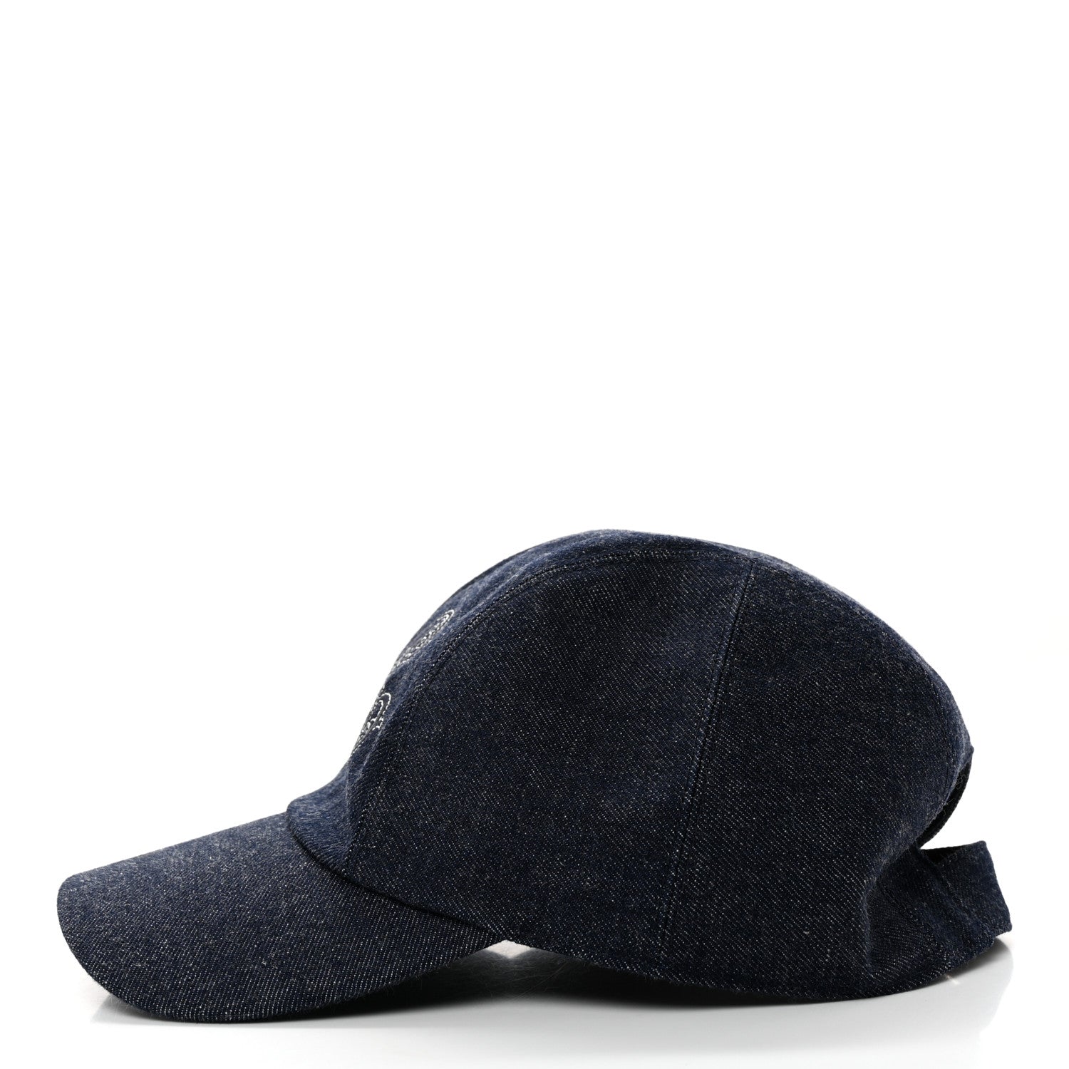 Hermes Cotton Denim Embroidered Davis Emile Hat 58 Indigo 4 of 9
