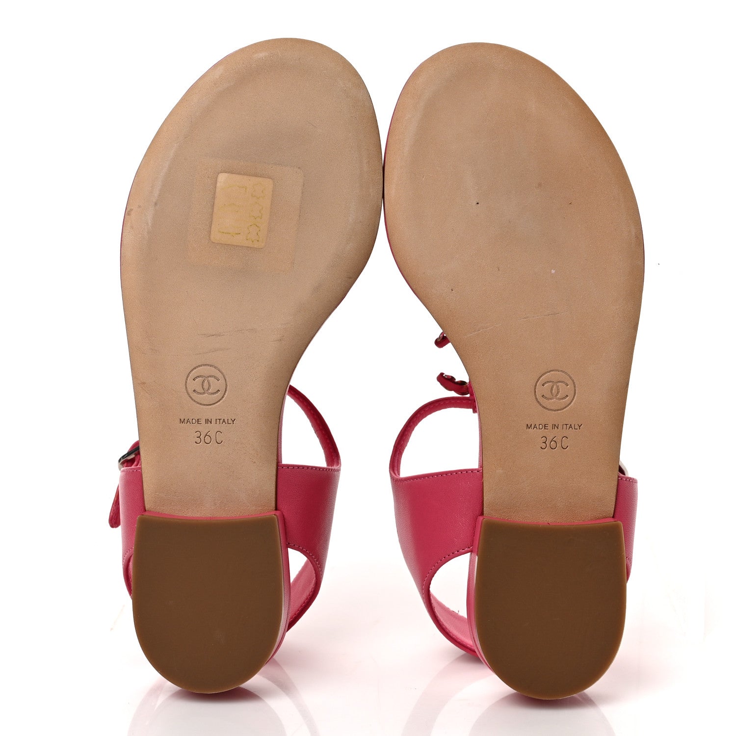 Chanel Lambskin CC Logo Thong Flat Sandals 36 Pink 5 of 9
