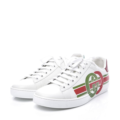 Gucci Calfskin Interlocking G Womens New Ace Sneakers 36.5 White Red Flame Green 2 of 11
