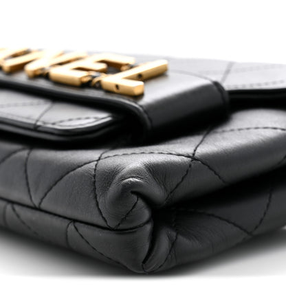 Chanel Calfskin Quilted Enchained Clutch Black 10 of 10