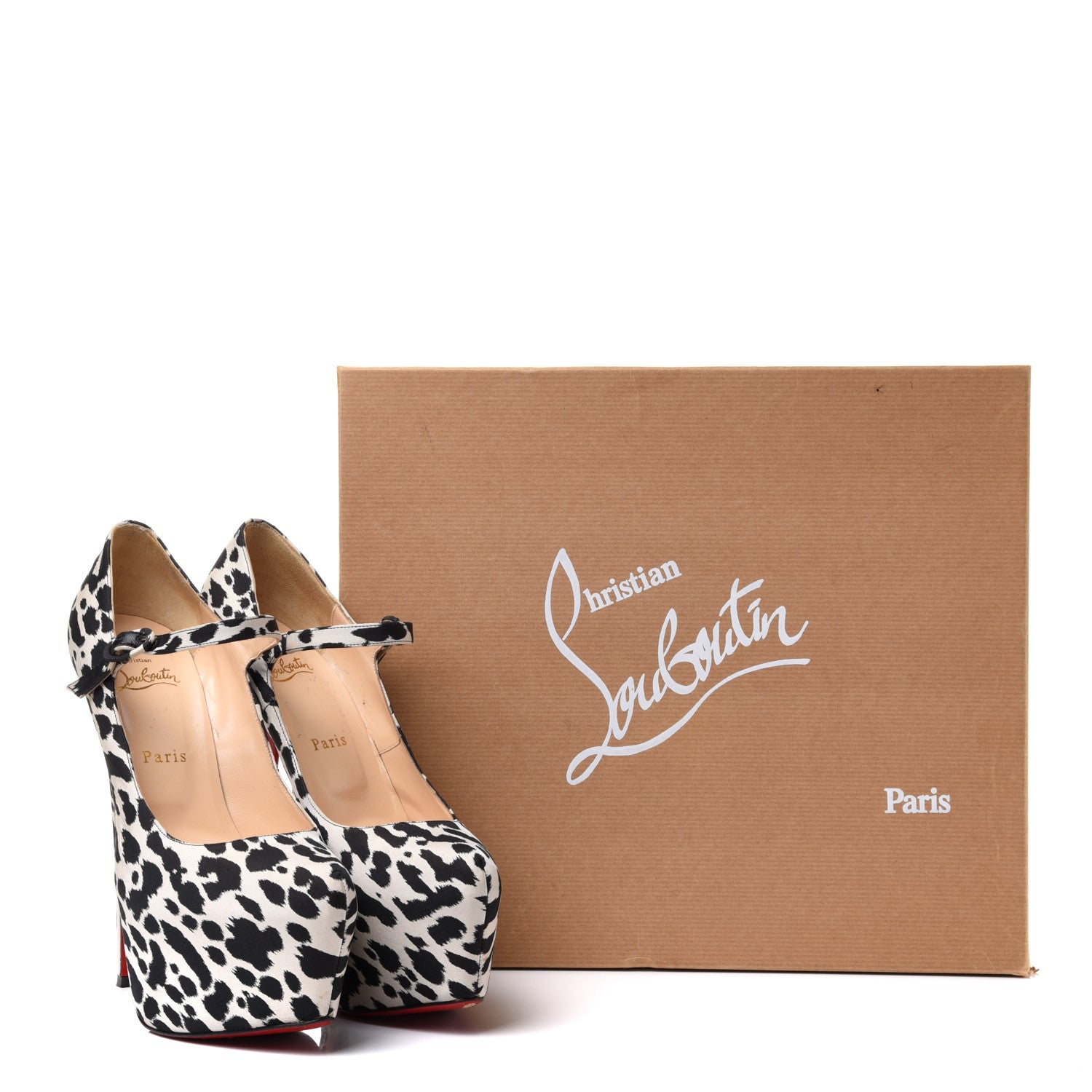 Christian Louboutin Tissu Leopardino Lady Daf 160 Pumps 39 Black White 13 of 13