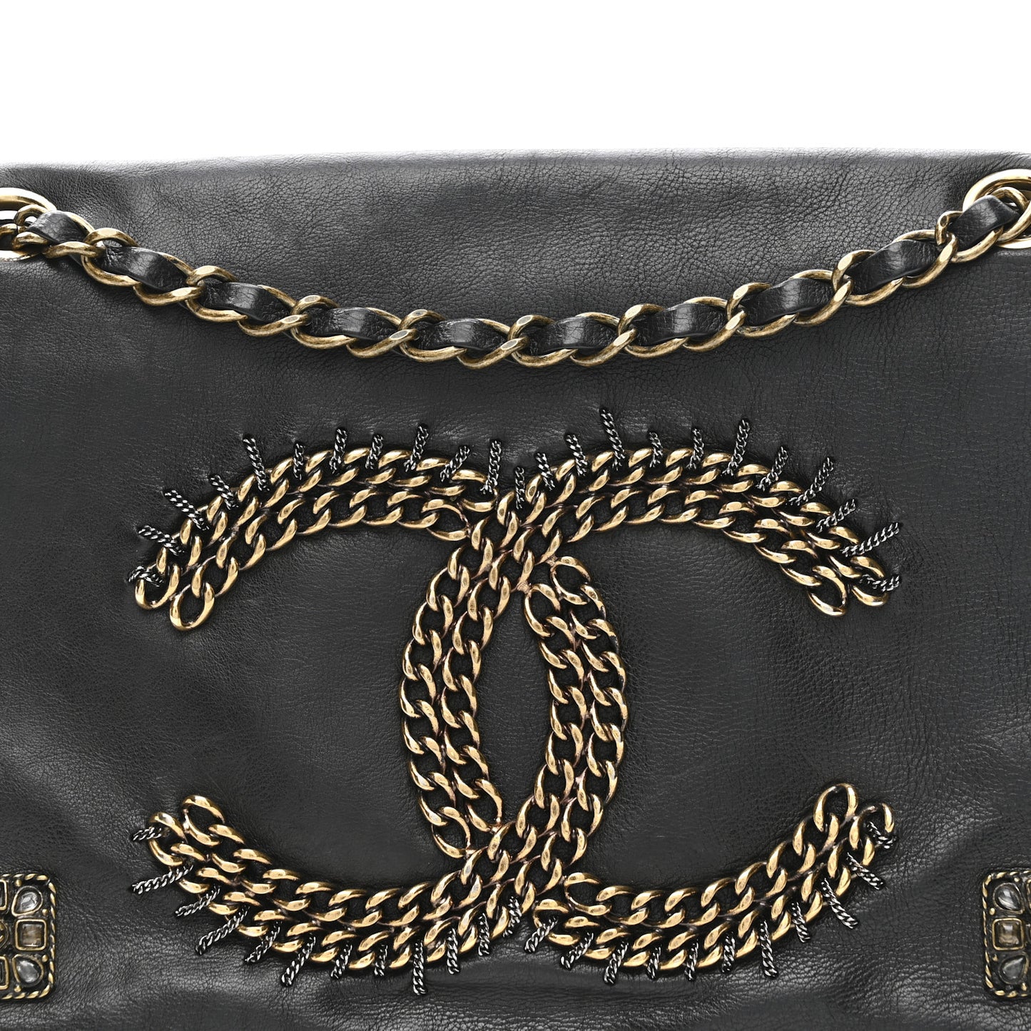 Calfskin Chain CC Byzance Flap Black