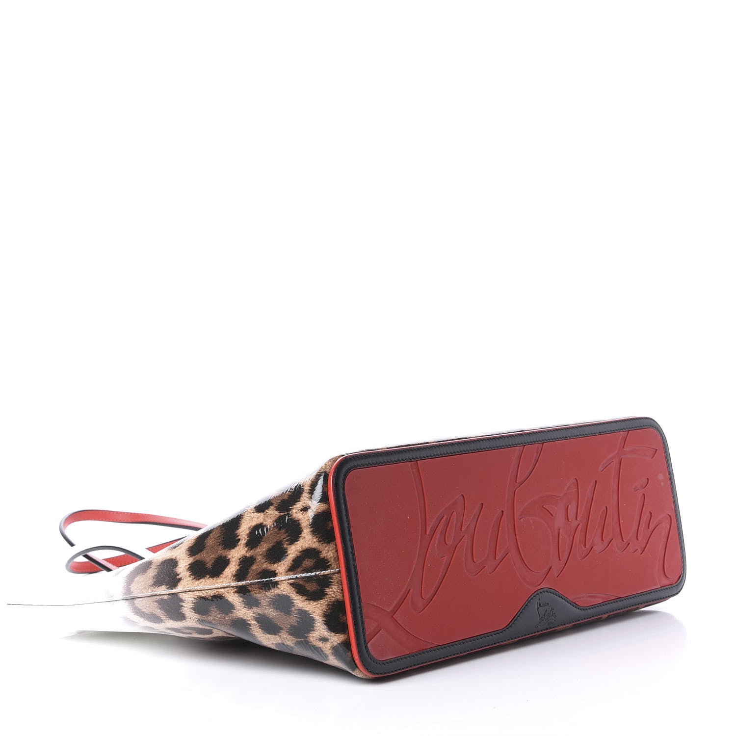 Christian Louboutin Calfskin Degrade Leopard Print Spikes East West Cabata Tote White Multi 4 of 10
