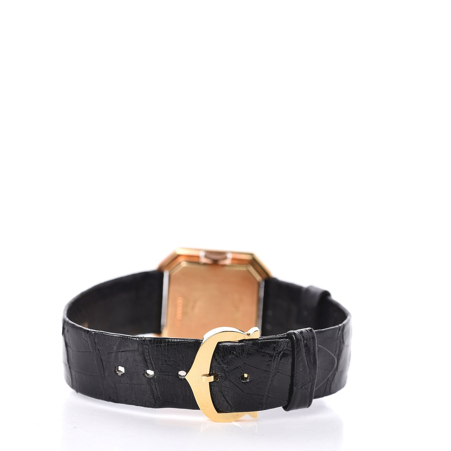 18K Yellow Gold Alligator 24mm Ceinture Octagon Manual Winding Watch