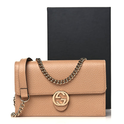 Gucci Dollar Calfskin Interlocking G Chain Wallet Camelia 9 of 9