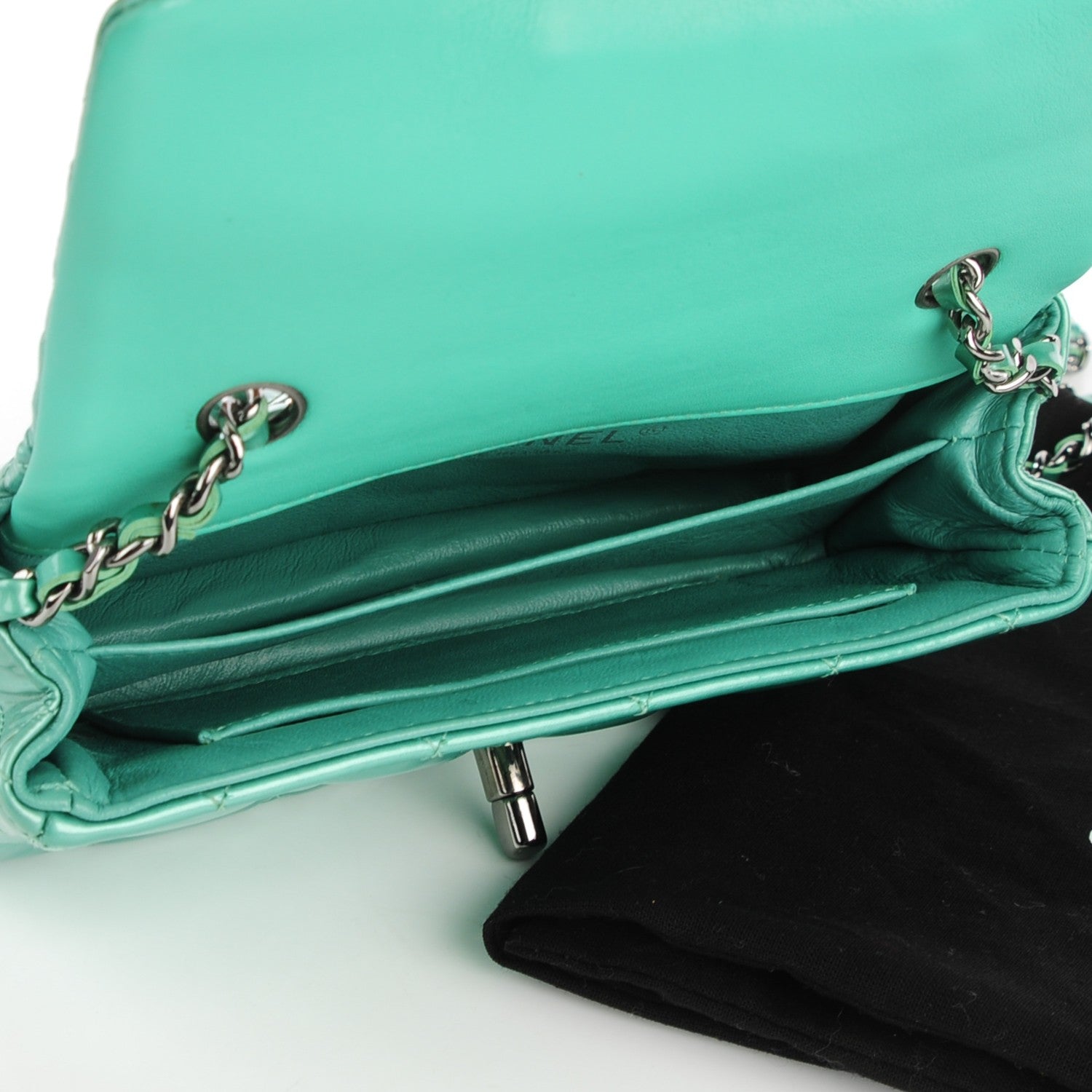 Chanel Patent Quilted Extra Mini Flap Green 5 of 8