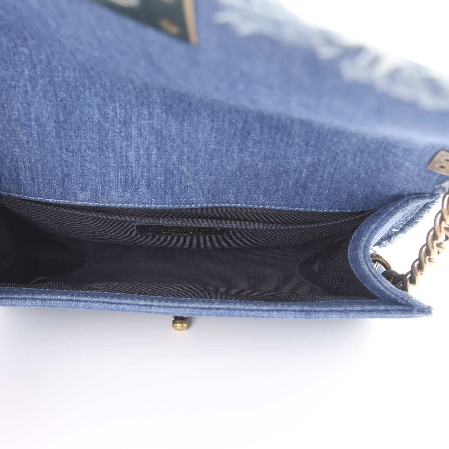 Chanel Denim Patchwork Medium Boy Flap Blue 4 of 11
