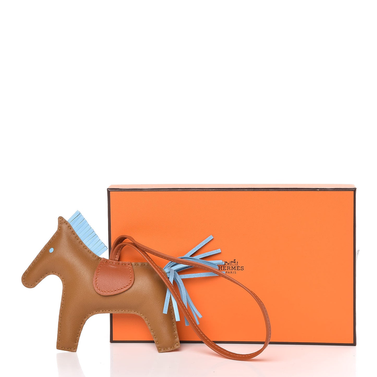 Milo Lambskin Grigri Rodeo Horse Bag Charm MM Kraft Celeste Pain D'Epice
