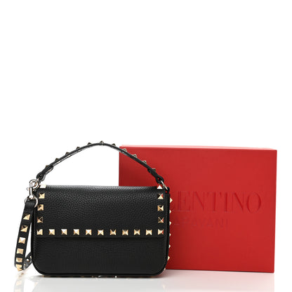 Valentino Garavani Grainy Calfskin Rockstud Crossbody Pouch Black 10 of 10