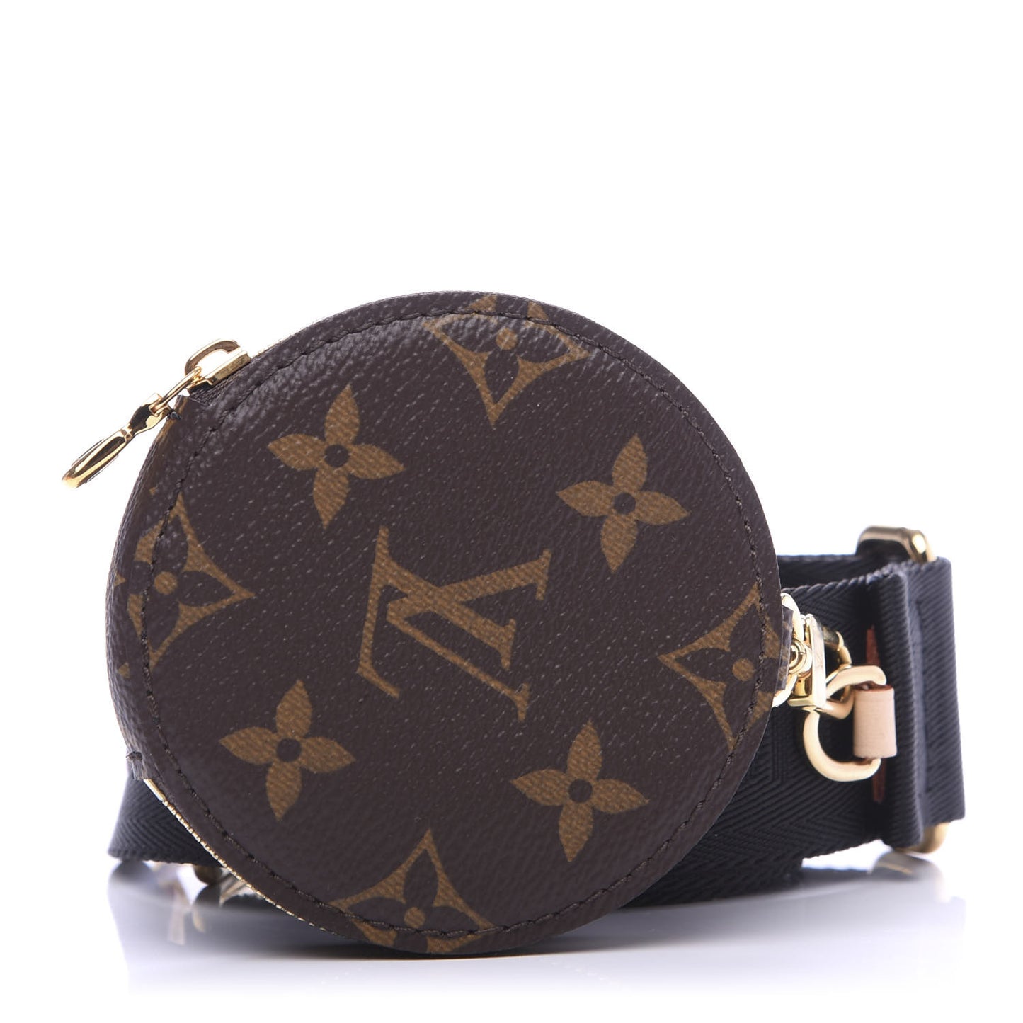 Nylon Monogram Strap with Coin Purse Black