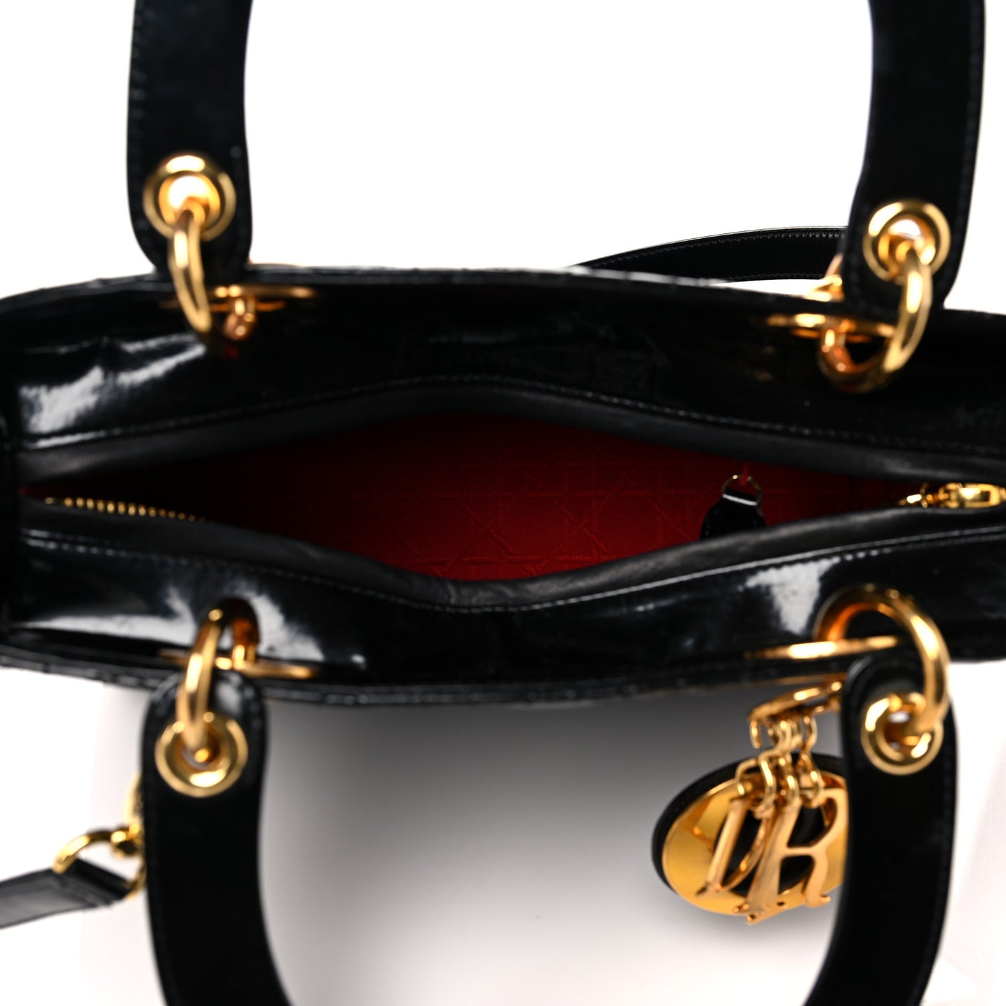 Patent Cannage Medium Lady Dior Black