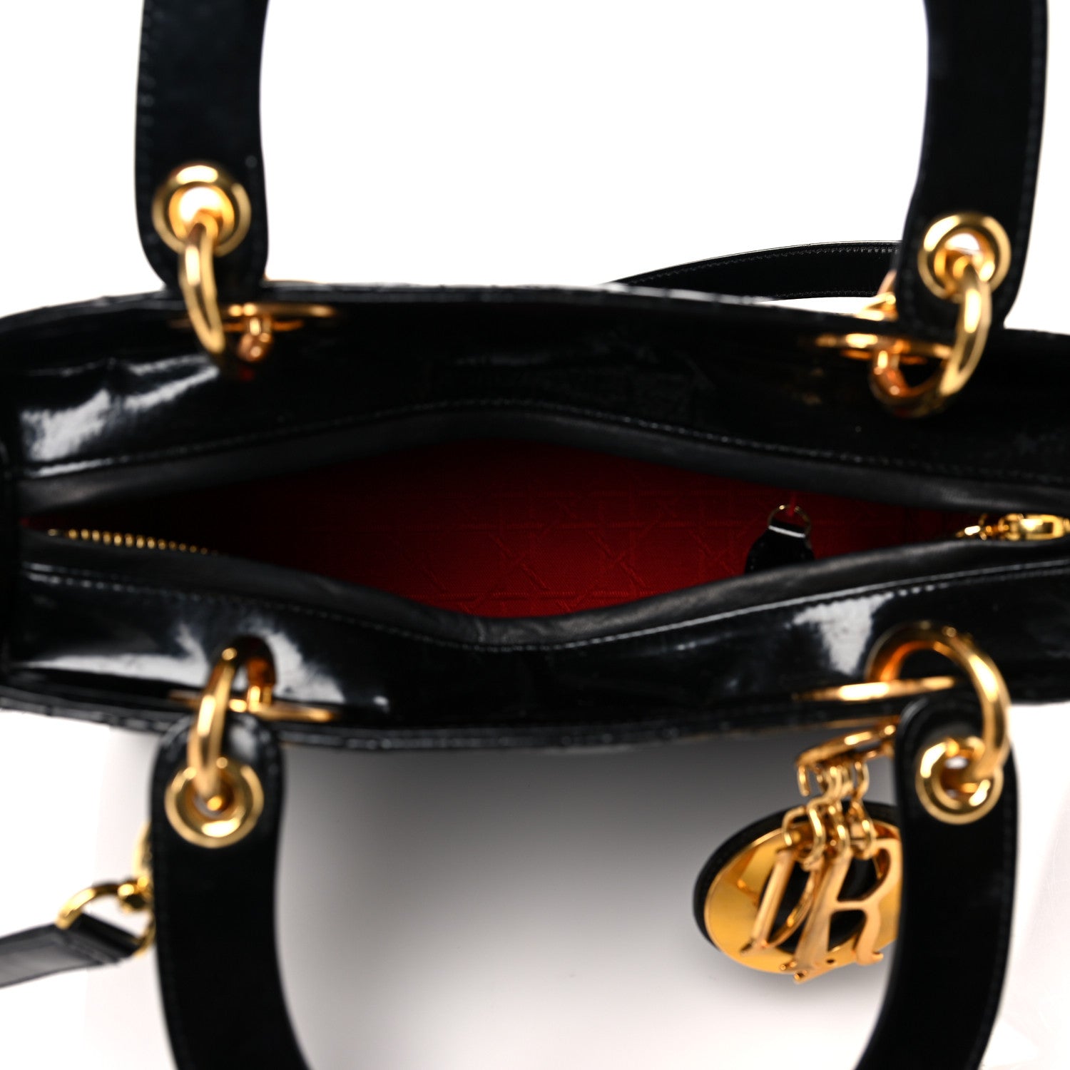 Christian Dior Patent Cannage Medium Lady Dior Black 5 of 9