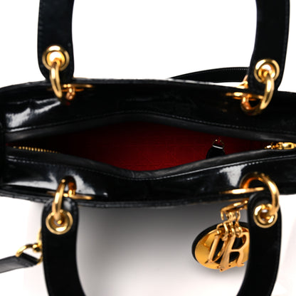 Christian Dior Patent Cannage Medium Lady Dior Black 5 of 9