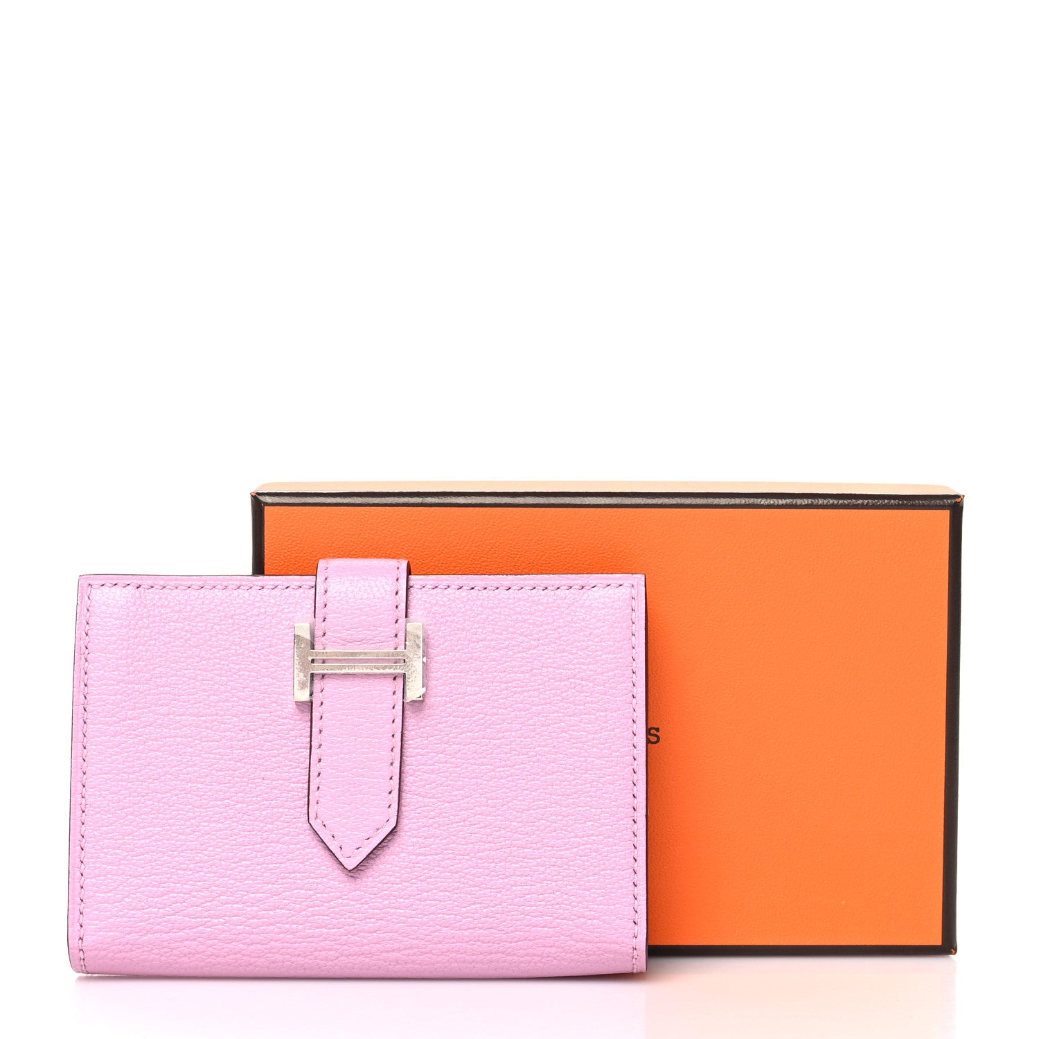 Hermes Chevre Mysore Bearn Card Holder Wallet Mauve Sylvestre 10 of 10