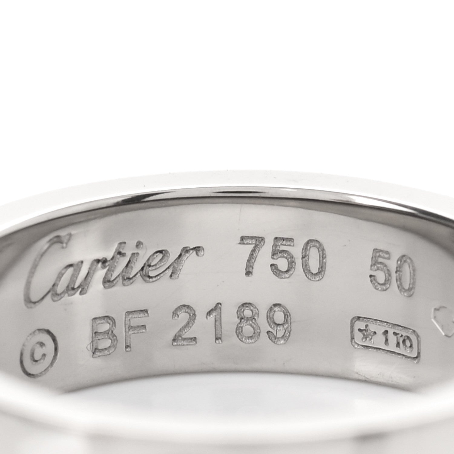 Cartier 18K White Gold 5.5mm LOVE Ring 50 5.25 4 of 4