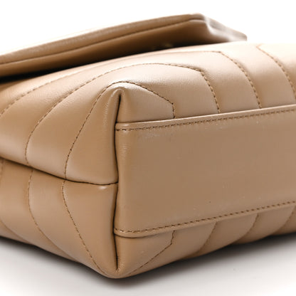 Saint Laurent Calfskin Y Quilted Monogram Toy Loulou Crossbody Bag Latte 10 of 11