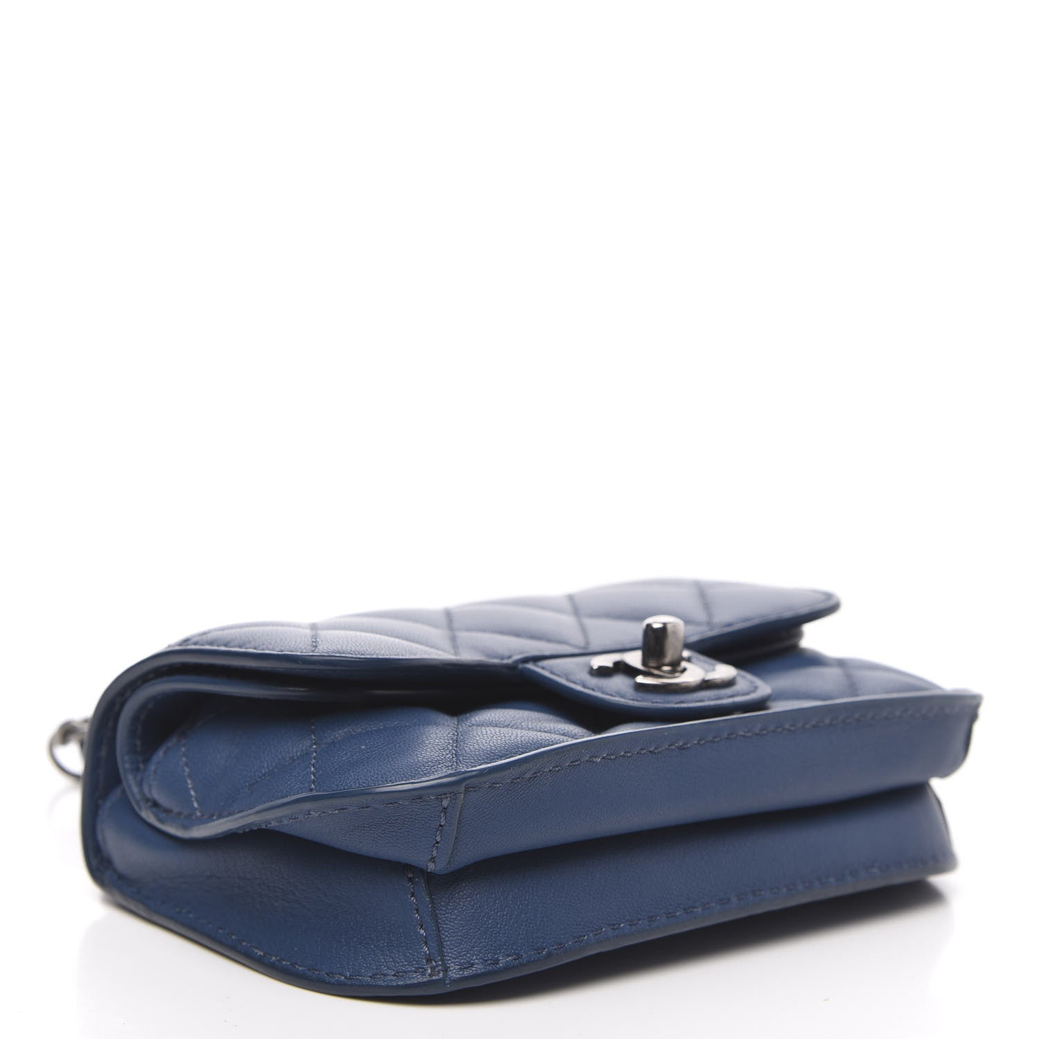 Chanel Lambskin Quilted Mini Natural CC Flap Blue 4 of 13