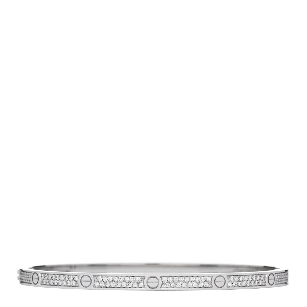 18K White Gold Diamond Small LOVE Paved Bracelet 18