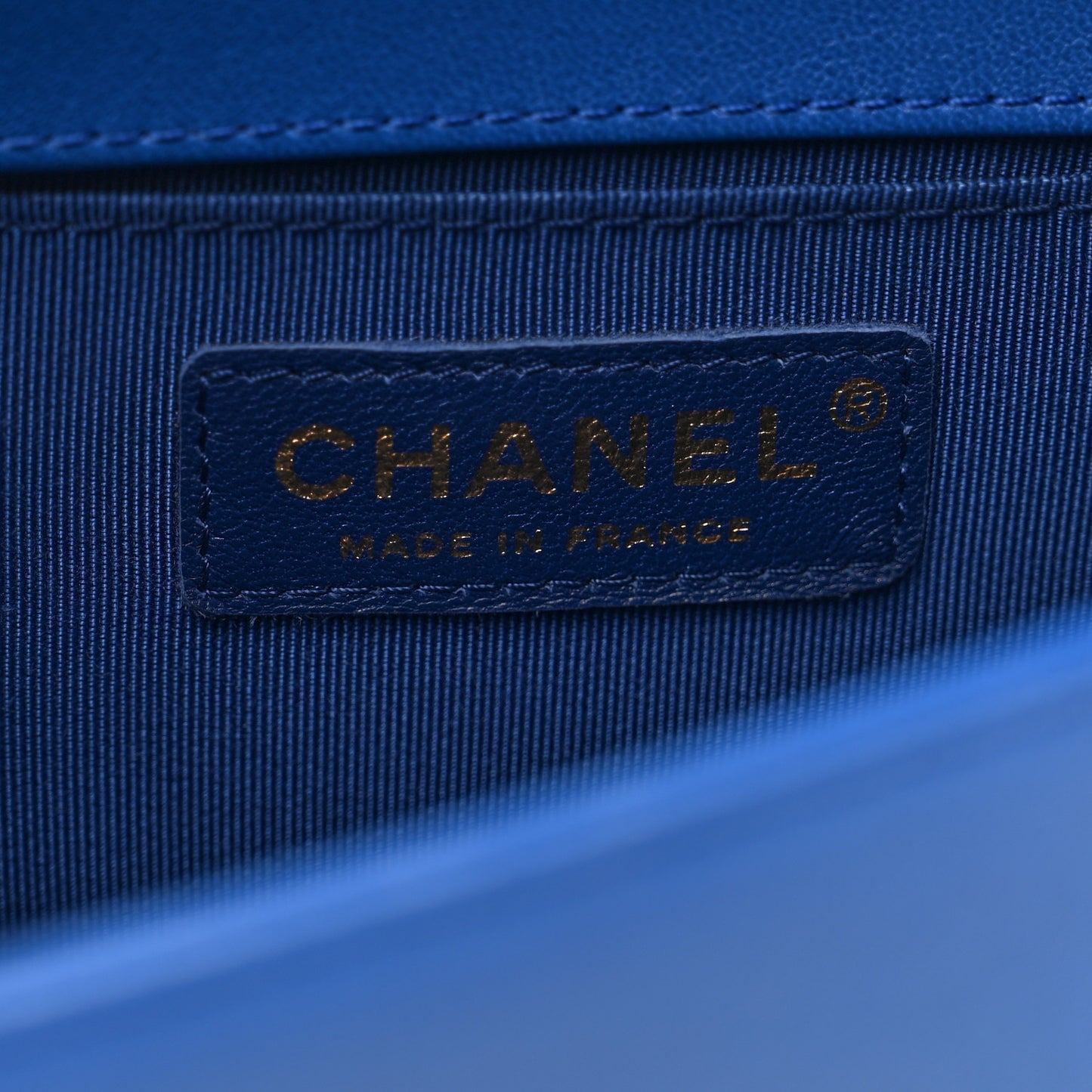 Lambskin Quilted Small Boy Flap Blue