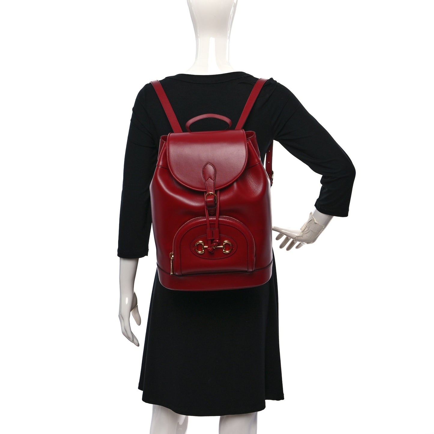 Boarded Plutone Calfskin Horsebit 1955 Single Buckle Backpack New Cherry Red