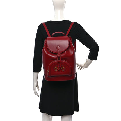 Gucci Boarded Plutone Calfskin Horsebit 1955 Single Buckle Backpack New Cherry Red 2 of 9