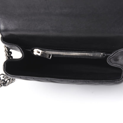 Saint Laurent Sheepskin Matelasse Chevron Monogram Medium College Bag Black 4 of 8