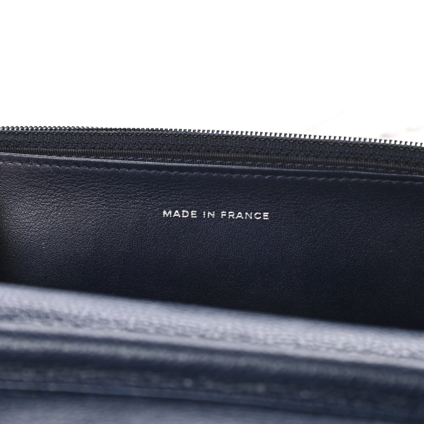 Caviar Quilted Wallet On Chain WOC Navy Blue