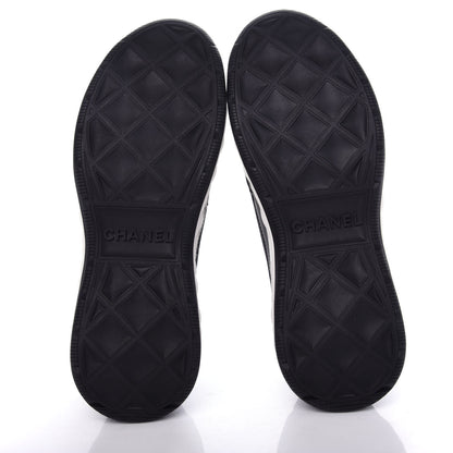 Chanel Velvet Calfskin Mixed Fibers CC Sneakers 38 Black 6 of 11