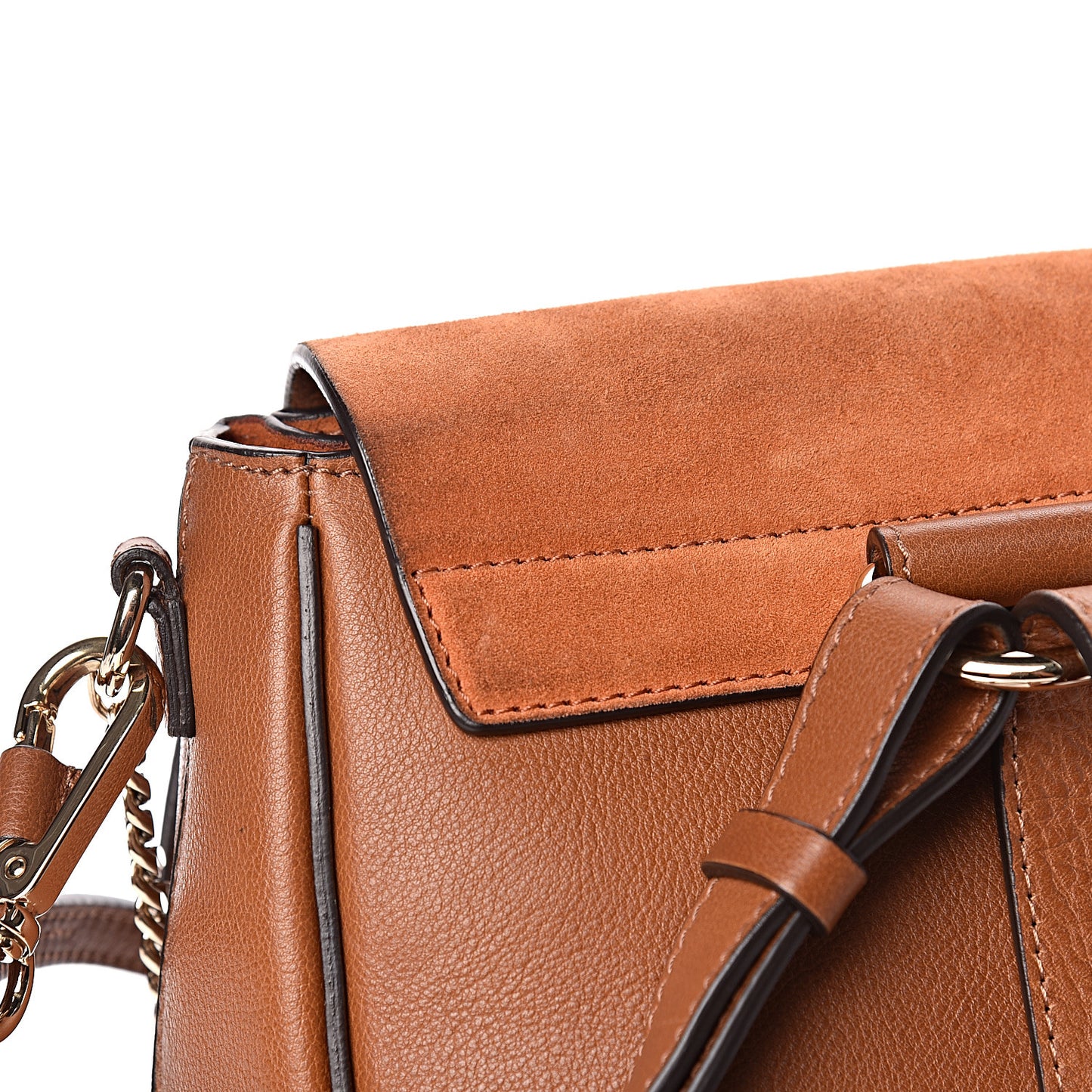 Suede Calfskin Medium Faye Backpack Tan