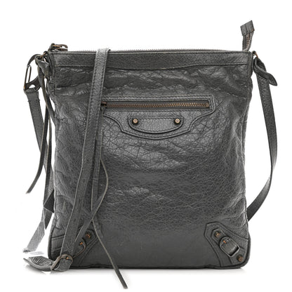 Balenciaga Agneau Classic Hardware Flat Crossbody Gris Tarmac 2 of 11