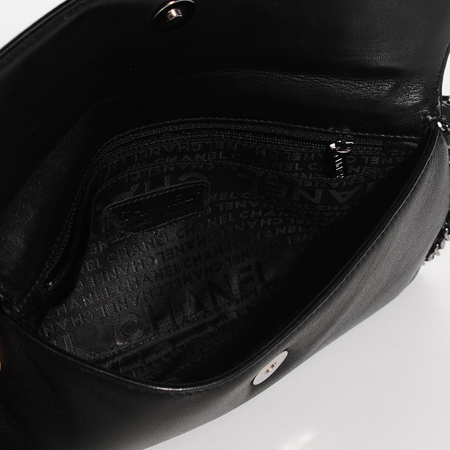 Chanel Lambskin Chain Flap Black 12 of 14