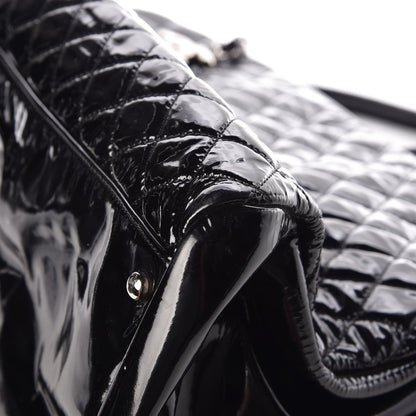 Chanel Patent Quilted Maxi Just Mademoiselle Bowling Bag Black 13 of 15