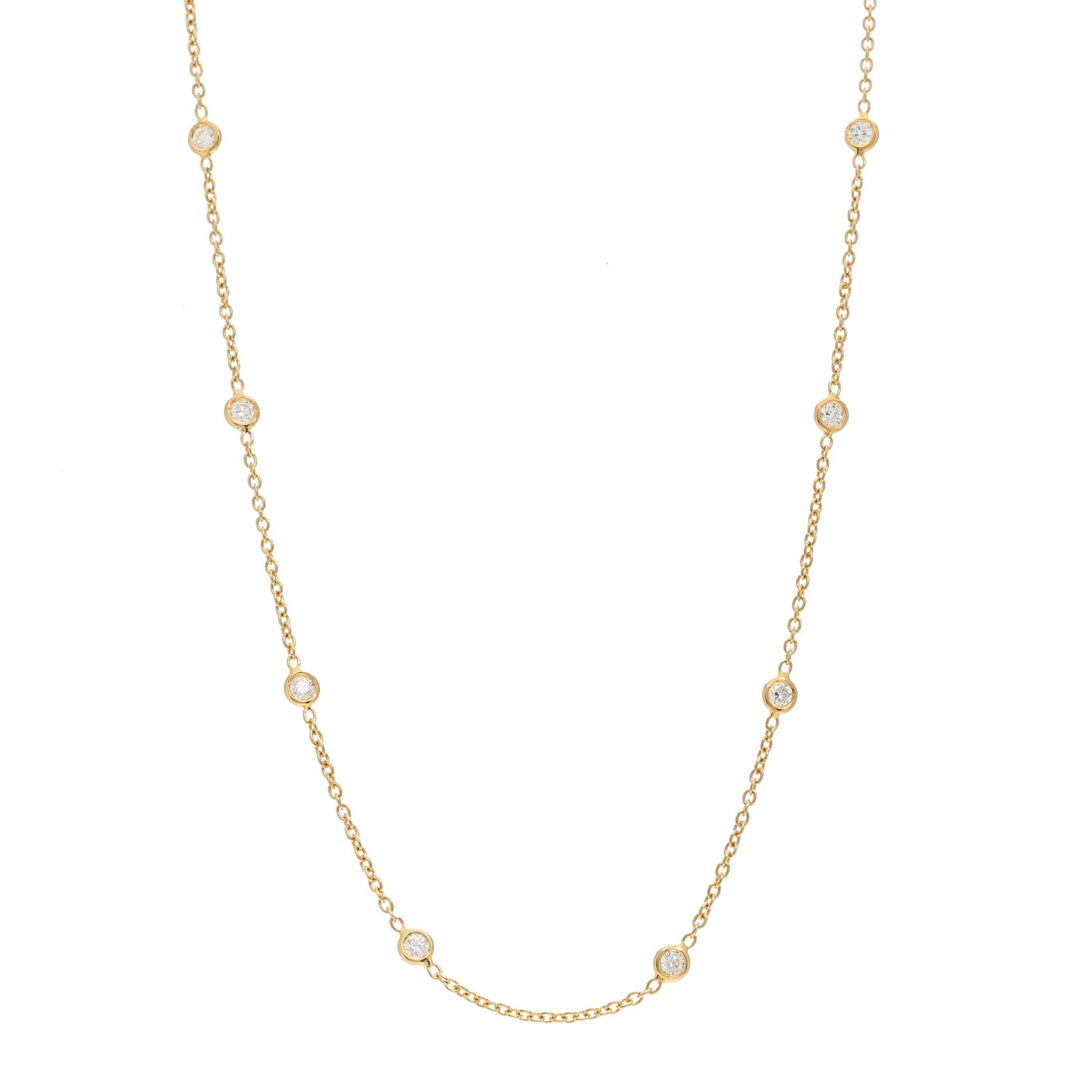 Roberto Coin 18K Yellow Gold Diamond .75ct Diamonds By The Inch Ten Station Necklace 1 of 6