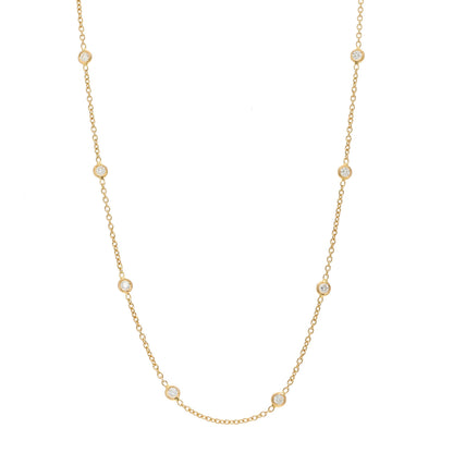 Roberto Coin 18K Yellow Gold Diamond .75ct Diamonds By The Inch Ten Station Necklace 1 of 6