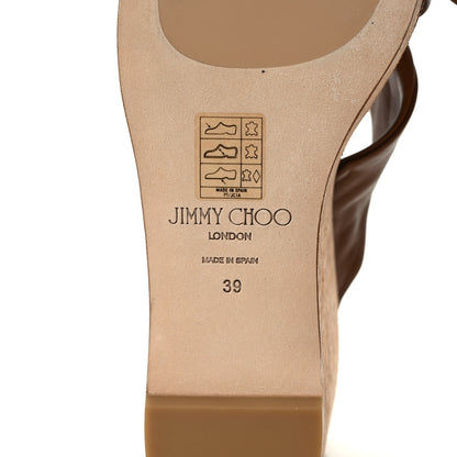 Jimmy Choo Soft Nappa Narisa 90 Wedge Mules 39 Cuoio 6 of 7