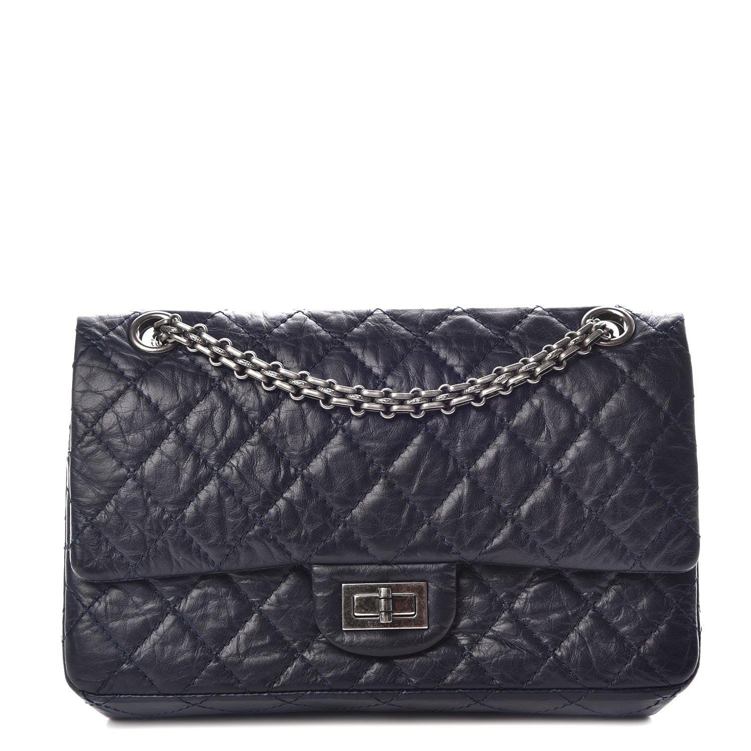 Chanel Aged Calfskin Quilted 2.55 Reissue 225 Flap Navy 1 of 10