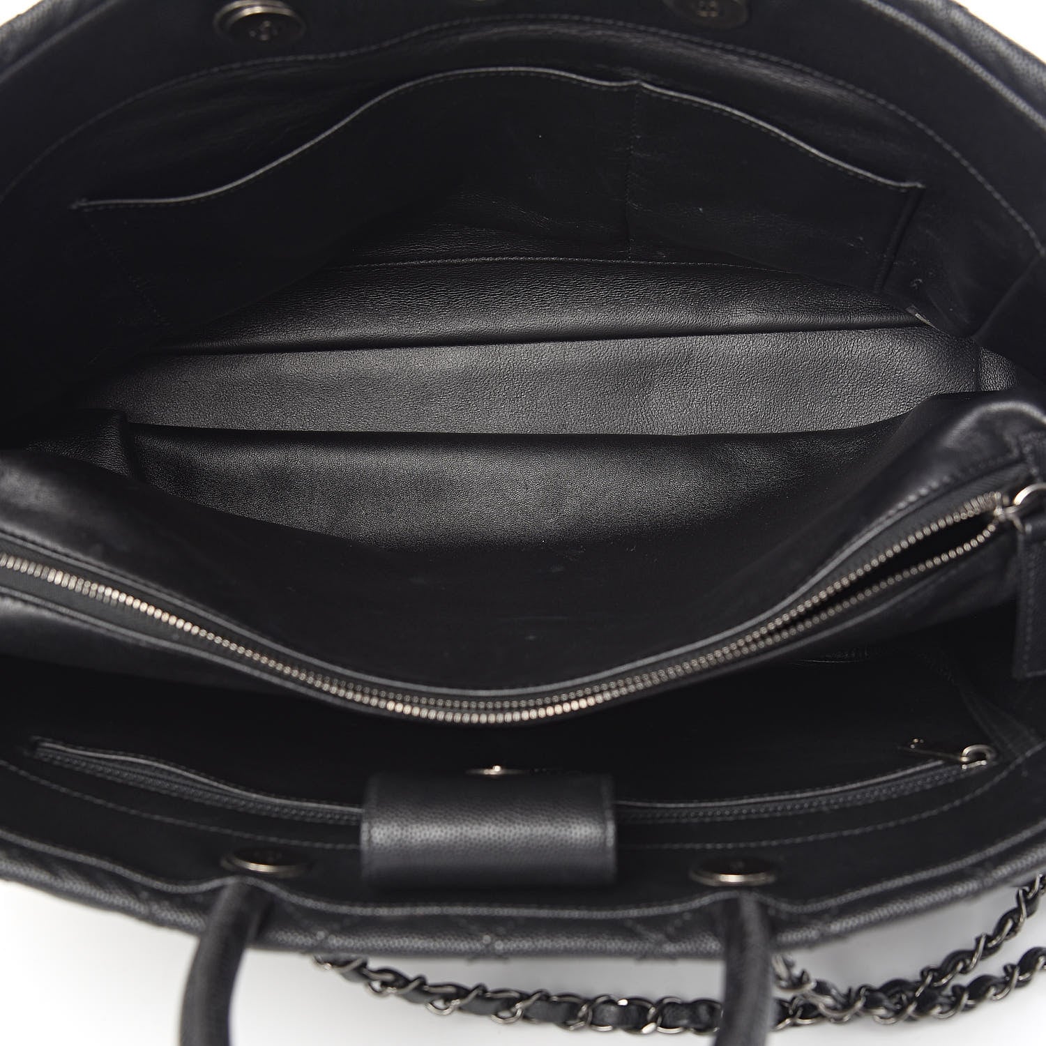 Chanel Caviar Lizard Quilted Large Coco Handle Shopping Tote Black 5 of 14