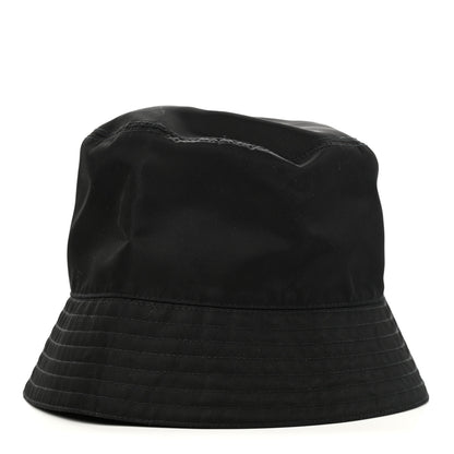 Prada Re-Nylon Rubber Logo Mens Bucket Hat S Black 1 of 9