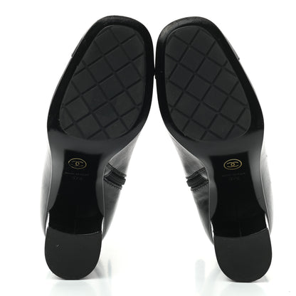 Chanel Crumpled Calfskin Cap Toe Chain Short Boots 37.5 Black 5 of 6
