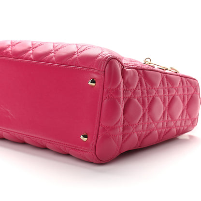 Christian Dior Lambskin Cannage Medium Lady Dior Fuchsia 9 of 9