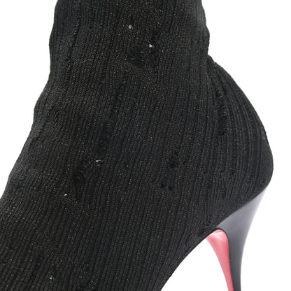 Christian Louboutin Tricot Lurex Sandrine 80 Sock Knee Boots 38.5 Black 9 of 10