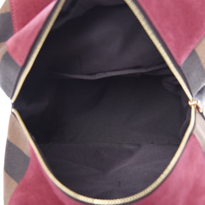 Fendi Pequin Vitello Magnetic Top Satchel Tobacco Amarena 5 of 19