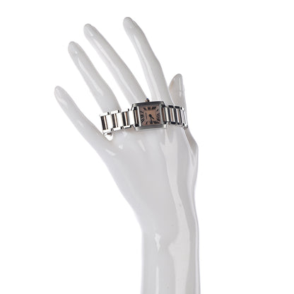 Cartier Stainless Steel 18K Pink Gold Mother of Pearl 20mm Tank Francaise Quartz Watch 2 of 7