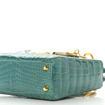 Christian Dior Shiny Crocodile Mini Lady Dior Green 10 of 10