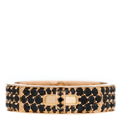 Hermes 18K Rose Gold Black Spinel Kelly Ring 53 6.5 1 of 3