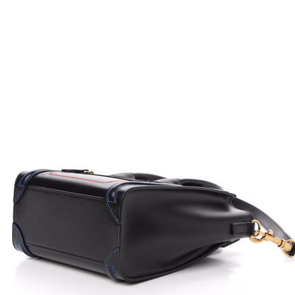 Celine Smooth Calfskin Multicolor Double Stitching Nano Luggage Black 8 of 9